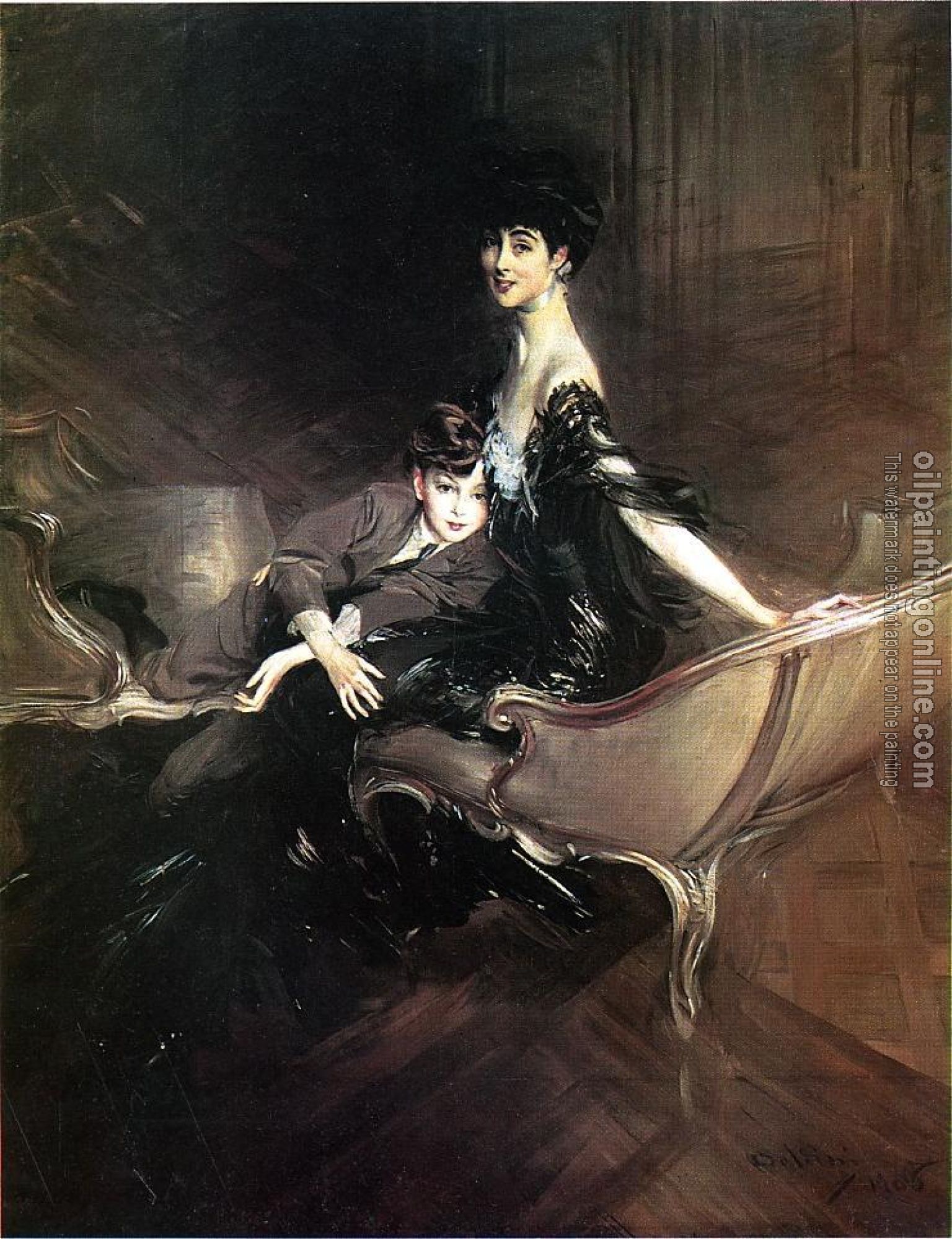 Giovanni Boldini - Consuelo Duchess of Marlborough with Her Son Ivor Spencer Churchill